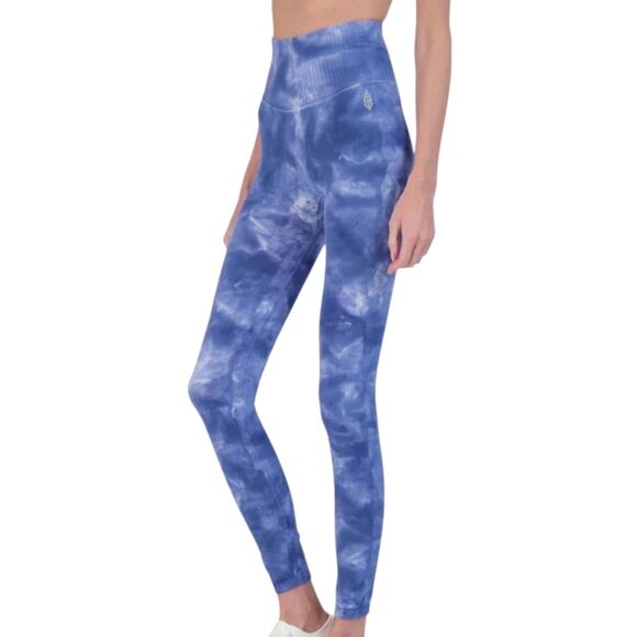 Free People Womens High Rise 7/8 Good Karma Tie Dye Active Leggings Bue Size M/L - Picture 3 of 3